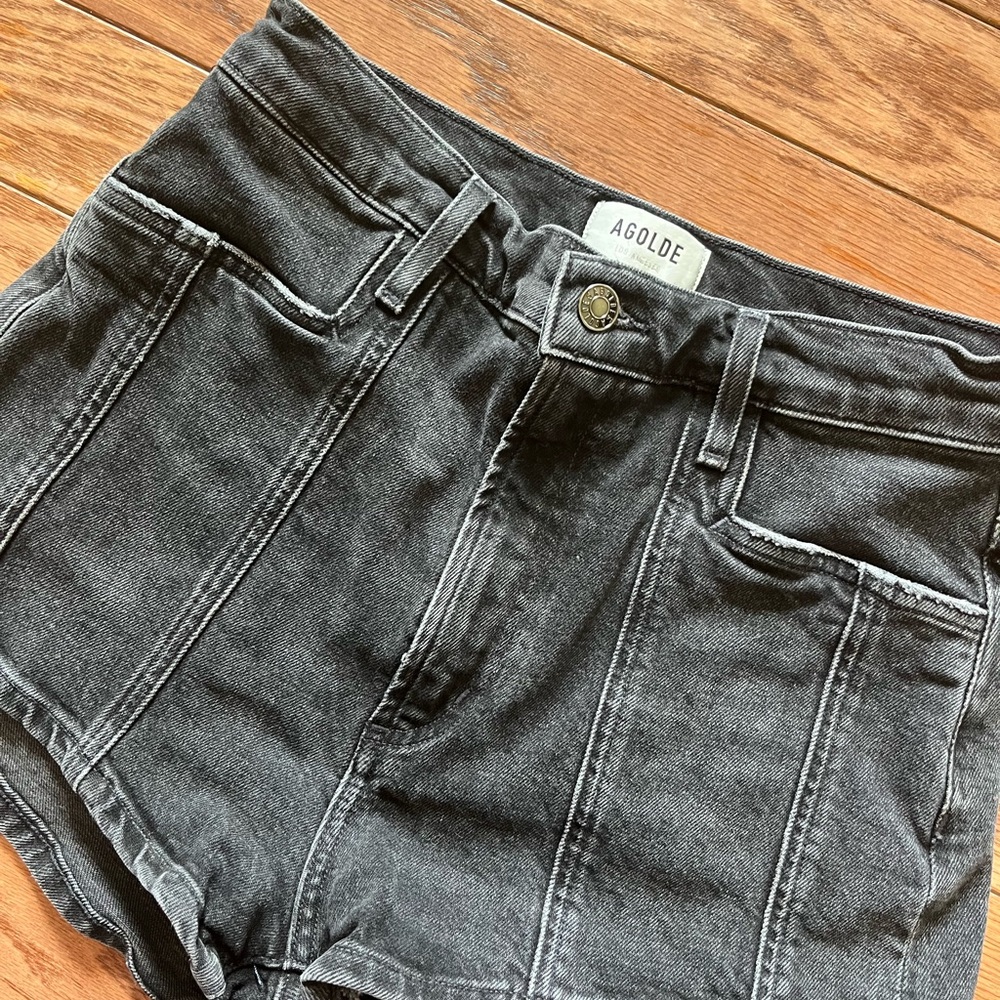 Agolde Nikita Black Denim Shorts